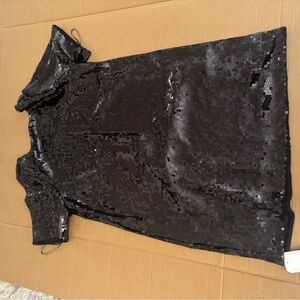 Abercrombie & Fitch Black Sequin Midi Dress